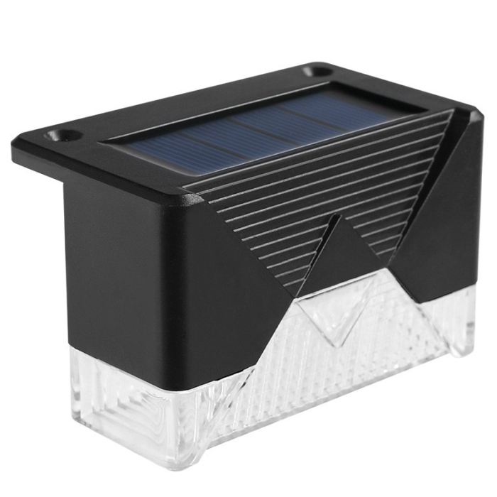 Set 4 Aplice Solare, , Lumina LED-uri, IP65, din ABS+PC, 8-10 h Iluminare, Baterie 1.2 V 600 mAh, Montare pe Trepte/Borduri, Lumina Alb Cald, 7.9 x 5 cm, Negru [2]