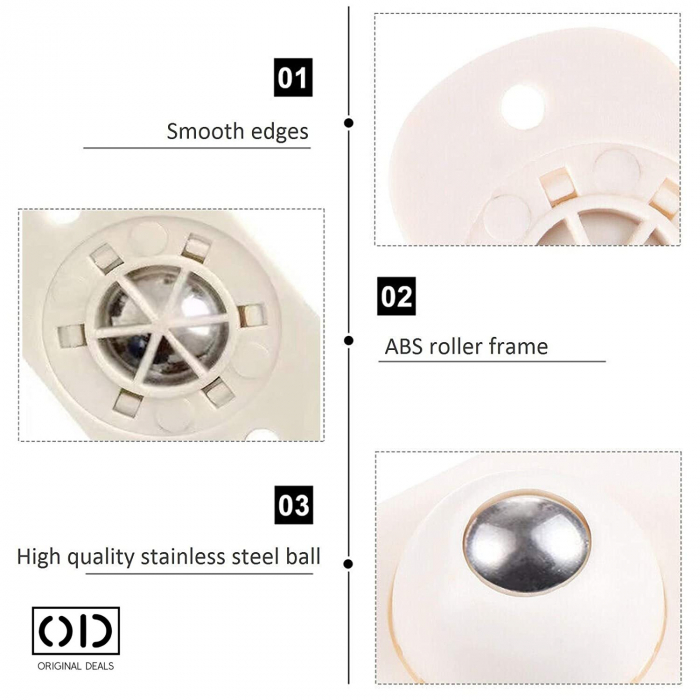 Roti din plastic cu bila metalica pentru cutii depozitare Roti adezive pentru cutii depozitare si cos gunoi roti pentru carucioare marfa roti din silicon pentru carucior roti metalice pentru cutii [16]