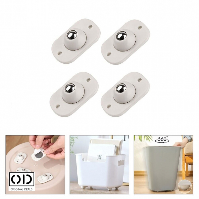Roti din plastic cu bila metalica pentru cutii depozitare Roti adezive pentru cutii depozitare si cos gunoi roti pentru carucioare marfa roti din silicon pentru carucior roti metalice pentru cutii [7]
