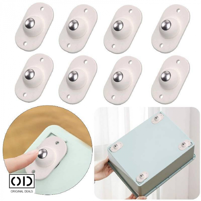 Roti din plastic cu bila metalica pentru cutii depozitare Roti adezive pentru cutii depozitare si cos gunoi roti pentru carucioare marfa roti din silicon pentru carucior roti metalice pentru cutii [3]