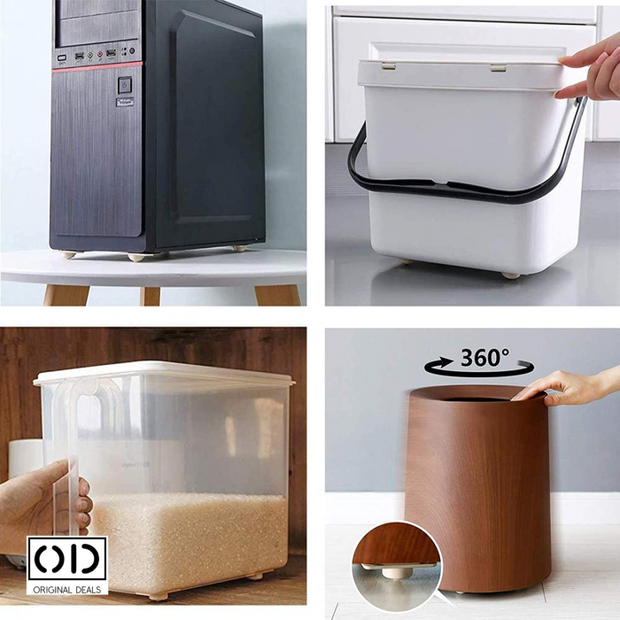 Roti din plastic cu bila metalica pentru cutii depozitare Roti adezive pentru cutii depozitare si cos gunoi roti pentru carucioare marfa roti din silicon pentru carucior roti metalice pentru cutii [5]