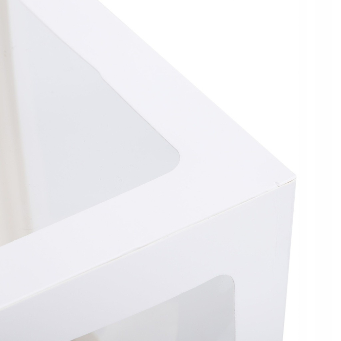 Set 4 Cutii pentru Baloane, , Model Simplu, Tematica Aniversare, Cuburi Decorative din Plastic, Accesorii pentru Petrecere, 30 x30 cm, Transparente Contur Alb [3]