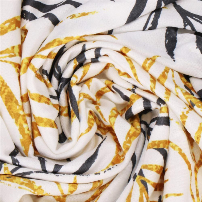 Husa pentru scaun, marime universala, poliester si spandex, 38x70cm, alb, gri si galben [10]