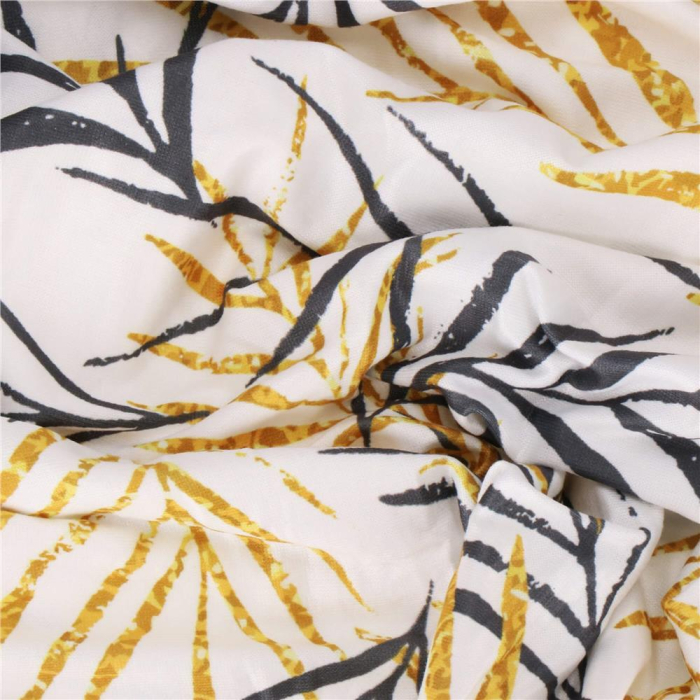 Husa pentru scaun, marime universala, poliester si spandex, 38x70cm, alb, gri si galben [11]