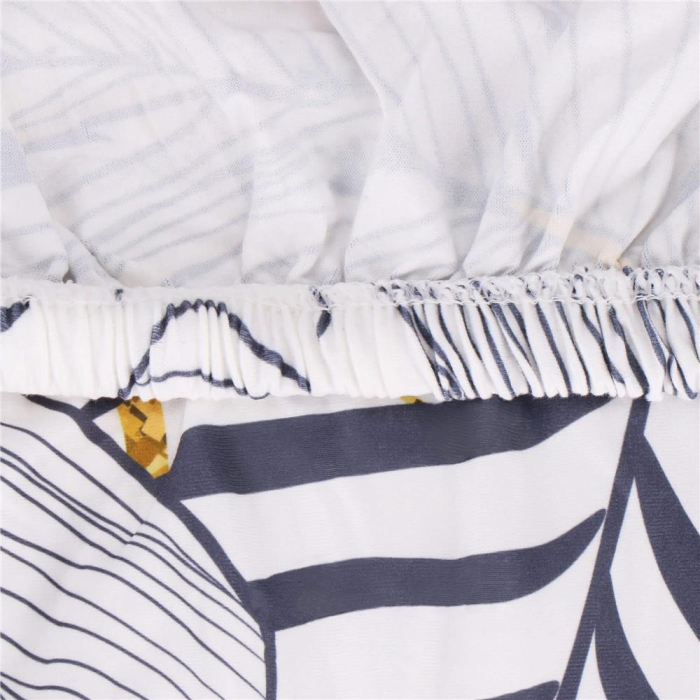 Husa pentru scaun, marime universala, poliester si spandex, 38x70cm, alb, nuante de bleumarin, galben [11]