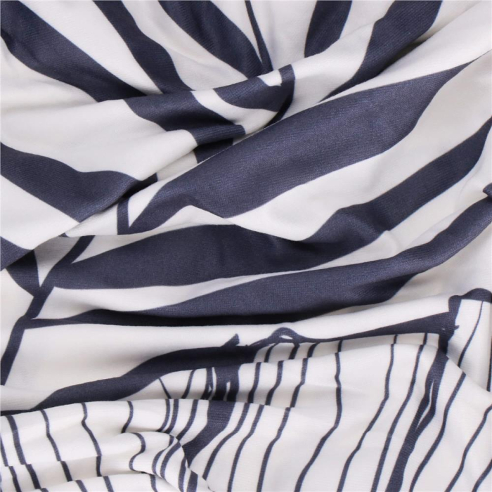 Husa pentru scaun, marime universala, poliester si spandex, 38x70cm, alb, nuante de bleumarin, galben [10]