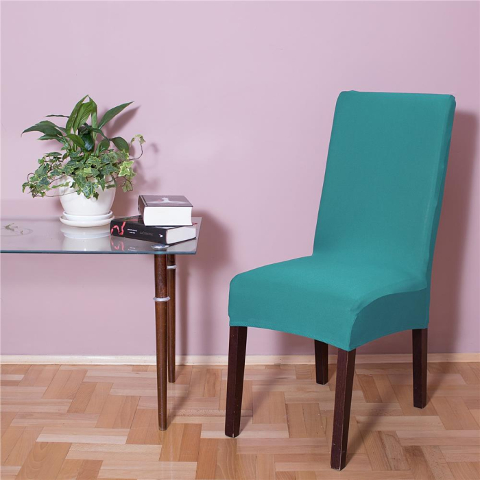 Set 4 huse universale pentru scaun, marime universala, poliester si spandex, 45 cm x 60 cm, albastru marin [2]