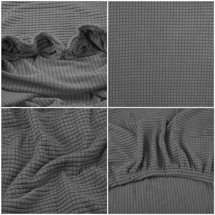 Set 4 huse universale pentru scaun, marime universala, poliester si spandex, 45 cm x 60 cm, gri [6]