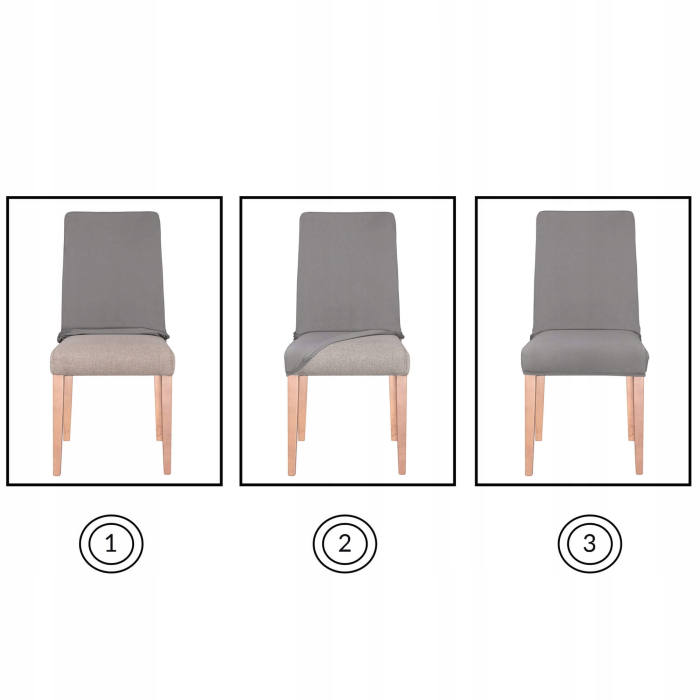 Set 4 huse universale pentru scaun, marime universala, poliester si spandex, 45 cm x 60 cm, negru [4]