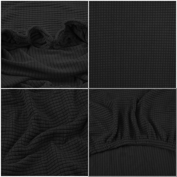 Set 4 huse universale pentru scaun, marime universala, poliester si spandex, 45 cm x 60 cm, negru [2]