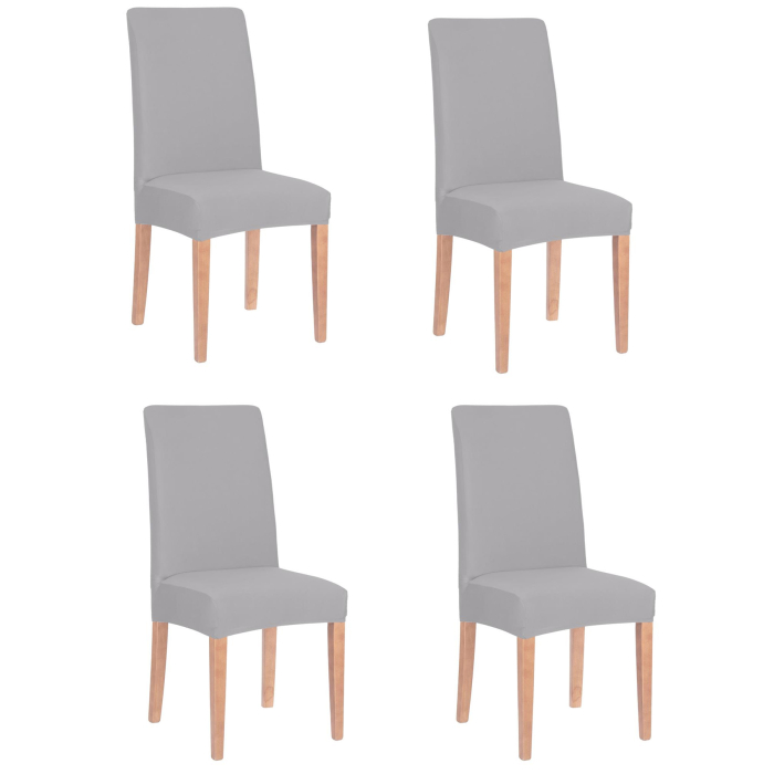 Set 4 huse universale pentru scaun, marime universala, poliester si spandex, 45 x 60 cm, gri [1]