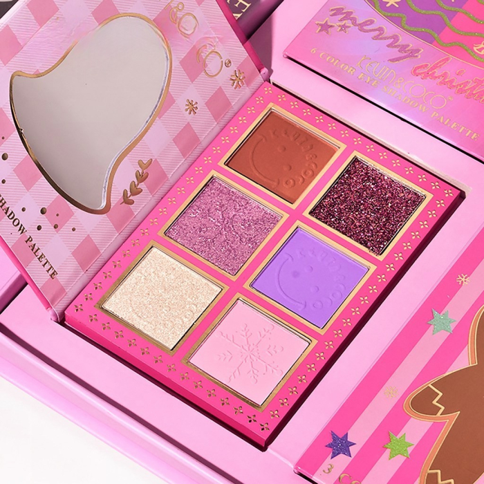 Set 4 Palete de Machiaj, KEVIN & COCO, Christmas Jingle, 21 culori, 27.3 x 20.8 x 2.4 cm [4]