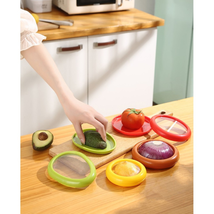 Set 4 Recipiente pentru Pastrarea Proaspata a Legumelor, , Cutii Portabile Sigilate Anti-oxidare, 4 Forme Diferite pentru Legume sau Fructe, Culori diferite [12]