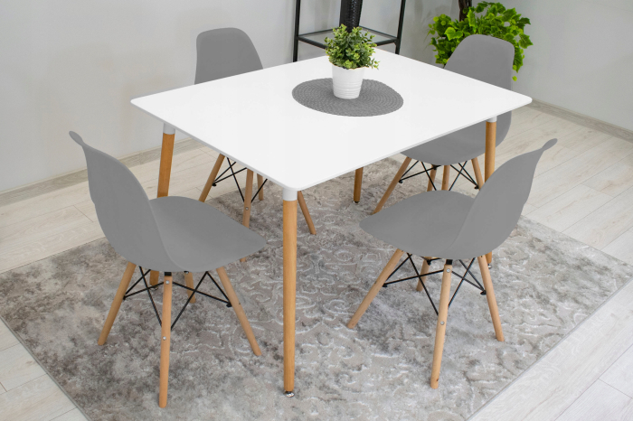 Set 4 scaune dining Scandinav pentru bucatarie, 38x42x82cm, gri [16]