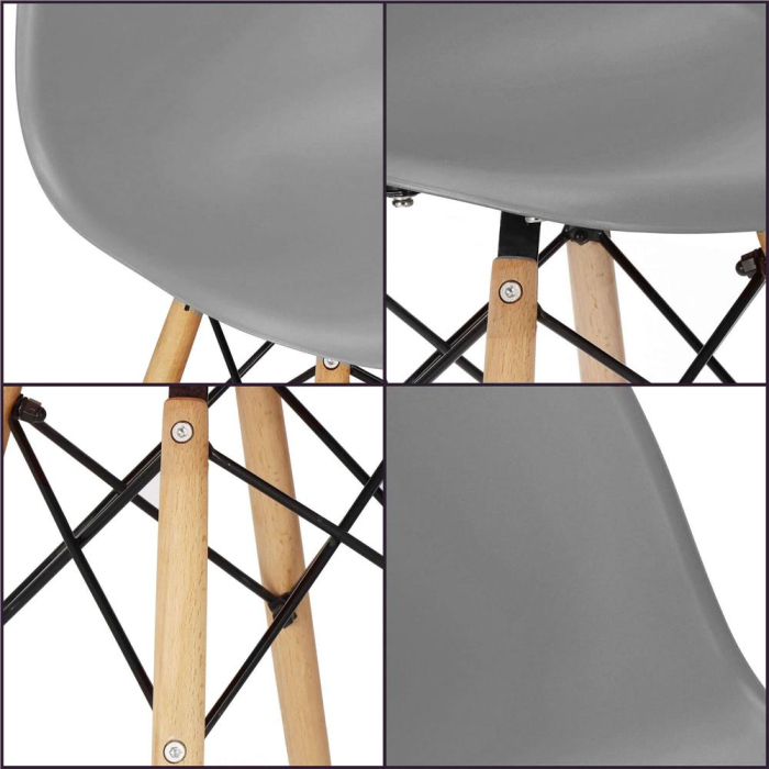 Scaun dining Scandinav pentru bucatarie, 38x42x82cm, gri inchis [11]