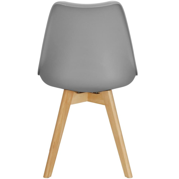 Set 4 scaune dining Verdhe pentru bucatarie cu perna tapitata cu piele ecologica, 44x82cm, gri [13]