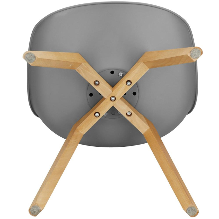 Set 4 scaune dining Verdhe pentru bucatarie cu perna tapitata cu piele ecologica, 44x82cm, gri [4]