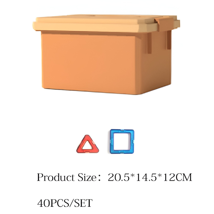 Set 40 Piese Magnetice de Constructie, , Piese Mici, Magnetic Blocks, Forme Geometrice, 3 Ani, ABS, Magnet, 20.5 x 14.5 x 12 cm, Multicolor [3]