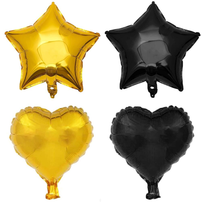 Set 46 baloane si decoratiuni, Happy Birthday, incluse fata de masa si perdea negru auriu [7]