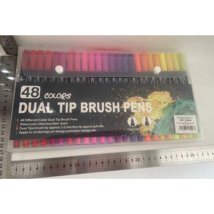 Set 48 Carioci, , pe Baza de Apa, 2 Tipuri de Varf, 1-2 mm, 0.4 mm, Corp Carioca Negru, din Plastic, Multicolor [6]