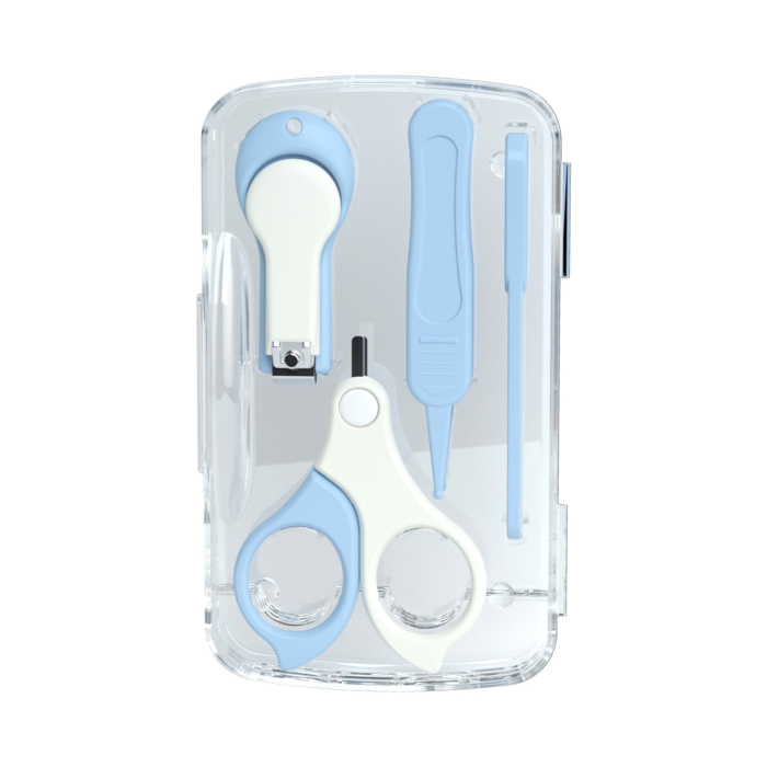 Set 4in1 de Ingrijire Unghii pentru Bebelusi, , Cutie de Depozitare Transparenta, 0-6 Ani, 13.6x8x2 cm, Albastru Deschis [4]