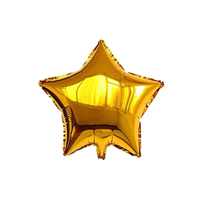 Set 5 Baloane din Folie Metalizata, , Figurine Sticla de Bautura, Model Stele, Tema Aniversare, Pai Inclus, Ambalaj Individual, Umflare cu Aer sau Heliu, Multicolor [3]