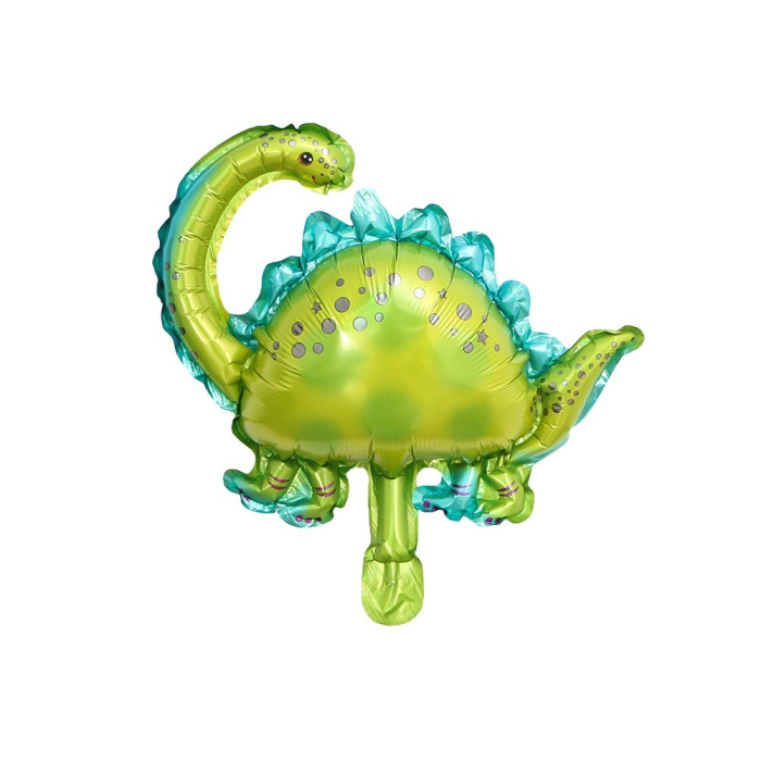 Set 5 Baloane Folie Metalizata, , Figurine Dinozauri, 30 cm, Ambalaj Individual, Pai inclus, Umflare cu Aer sau Heliu, Multicolor [6]