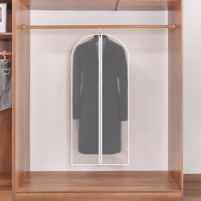 Set 5 Husa de Depozitare cu Fermoar, , pentru Haine, de Protectie, pentru Voiaj, Netesut, Rezistent la Praf, 60x140 cm, Transparent-Alb [5]