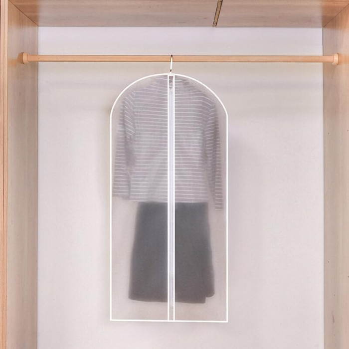 Set 5 Huse de Depozitare cu Fermoar, , pentru Haine, de Protectie, pentru Voiaj, Netesut, Rezistent la Praf, 60x120 cm, Transparent-Alb [5]