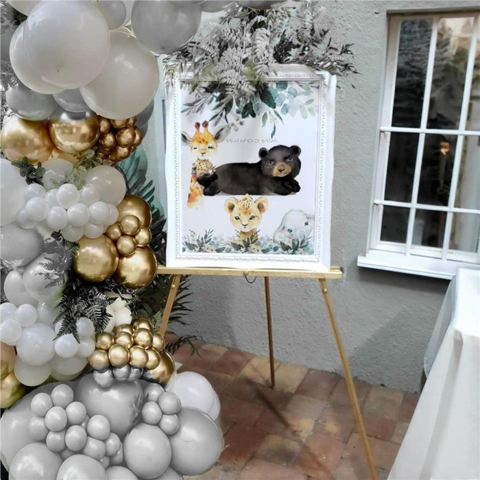 Set 50 baloane pentru petrecere, 40cm, alb, auriu, gri [6]