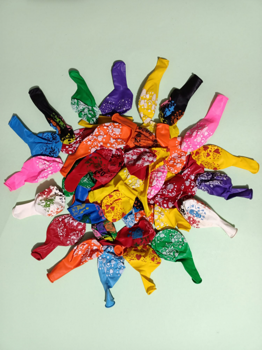 Set 50 de Baloane Multicolore din Latex, 30cm, Pentru Aniversari si Petreceri, Multicolor [3]