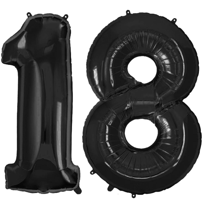 Set 53 baloane si decoratiuni Aniversare Majorat 18 Ani, negru roz [8]