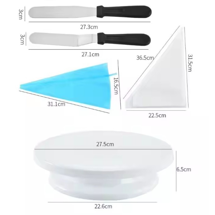 Set 55 Piese Ustensile pentru Ornare Prajituri, , din Plastic si Otel Inoxidabil, Multicolor [2]