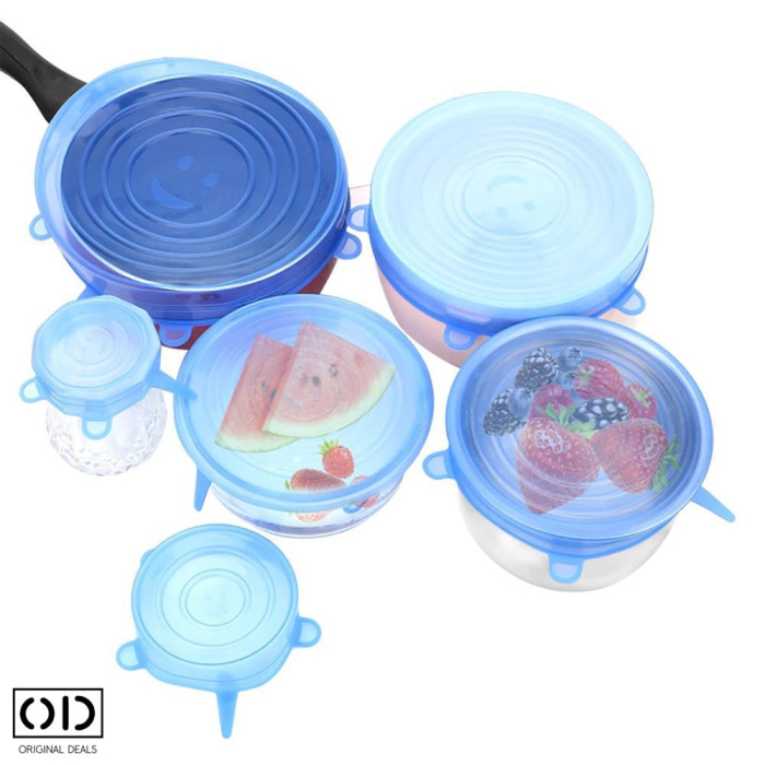 capace silicon capace universale capace reutilizabile capace pentru boluri capace caserole capace alimente capace elastice capace silicon albastru set capace silicon capace pentru recipiente capace din silicon pentru boluri si caserole capace alimentare reutilizabile din silicon capace elastice pentru vase si recipiente capace universale din silicon pentru depozitare capace pentru caserole si boluri din silicon set 6 capace silicon marimi universale capace silicon flexibile pentru acoperit mancare capace silicon pentru frigider, congelator si cuptor capace reutilizabile pentru pastrarea alimentelor [13]