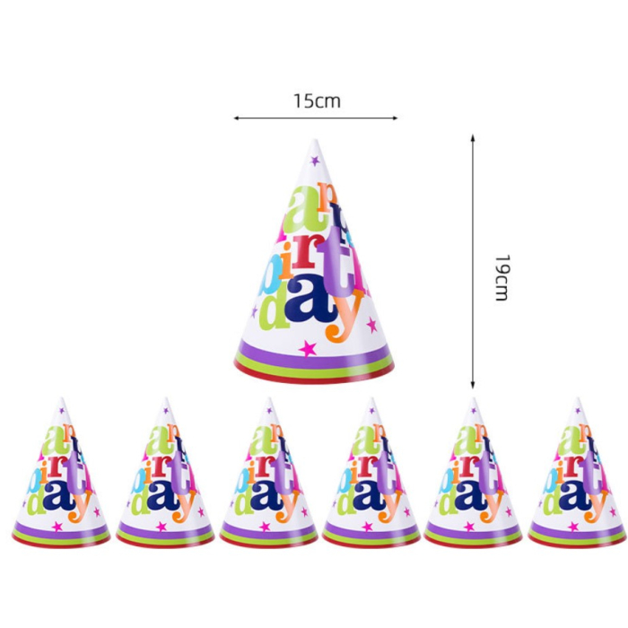 Set 6 Coifuri Happy Birthday, , pentru Petrecere, Tematica Aniversare, 19x15 cm, Multicolor [5]