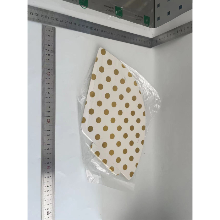 Set 6 Coifuri Metalizate, , pentru Petrecere, Tematica Aniversare, Model Buline, 20 cm, Auriu [2]