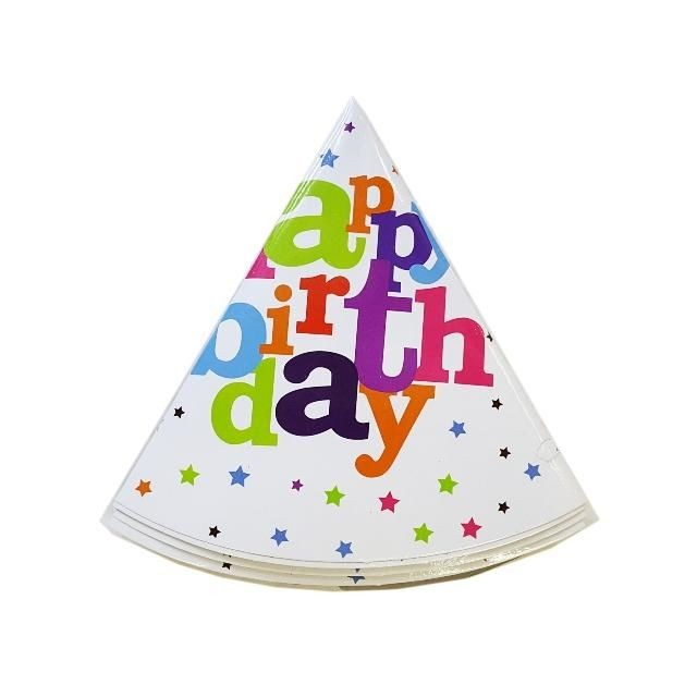 Set 6 Coifuri, , Petrecere Copii, din Carton, 20 x 13.5 cm, Model 2 Happy Birthday, Multicolor [3]