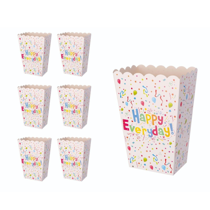 Set 6 Cutii de PopCorn, , Model Happy Everyday, 17 x 15 cm, Multicolor [4]