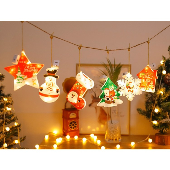 Set 6 decoratiuni de Craciun luminoase,  [9]