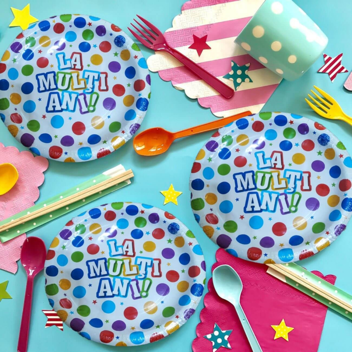 Set 6 Farfurii de Unica Folosinta, , Colectia LA MULTI ANI , 30 cm, din Carton Laminat, Multicolor [5]