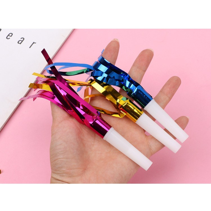 Set 6 Fluiere Party cu Franjuri, , din Plastic, Multicolor [6]