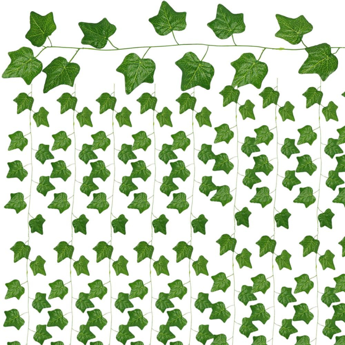 Set 6 ghirlande iedera artificiala pentru decorare, 6x208cm, frunze mici, verde [8]