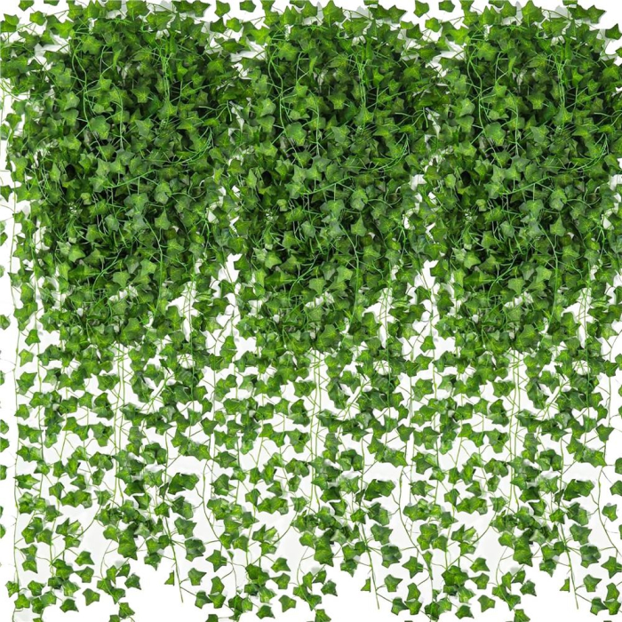 Set 6 ghirlande iedera artificiala pentru decorare, 6x208cm, frunze mici, verde [17]