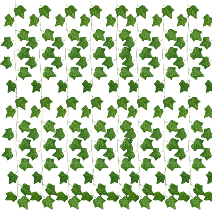 Set 6 ghirlande iedera artificiala pentru decorare, 6x208cm, frunze mici, verde [4]