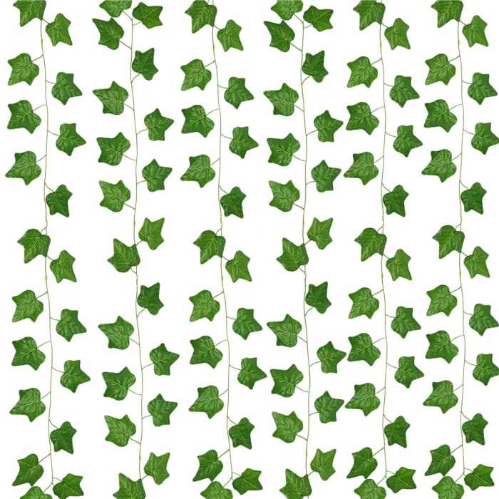 Set 6 ghirlande iedera artificiala pentru decorare, 6x208cm, frunze mici, verde [7]