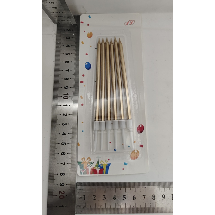 Set 6 Lumanari de Tort, , din Parafina, 11 x 0.4 cm, Lucioase, Sampanie [5]