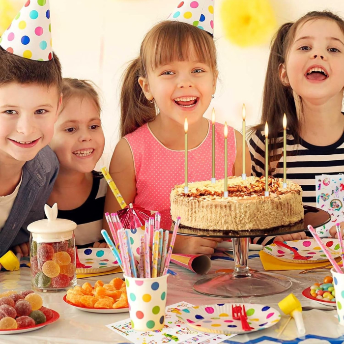 Set 6 Lumanari de Tort, , din Parafina, 11 x 0.4 cm, Lucioase, Verde [3]