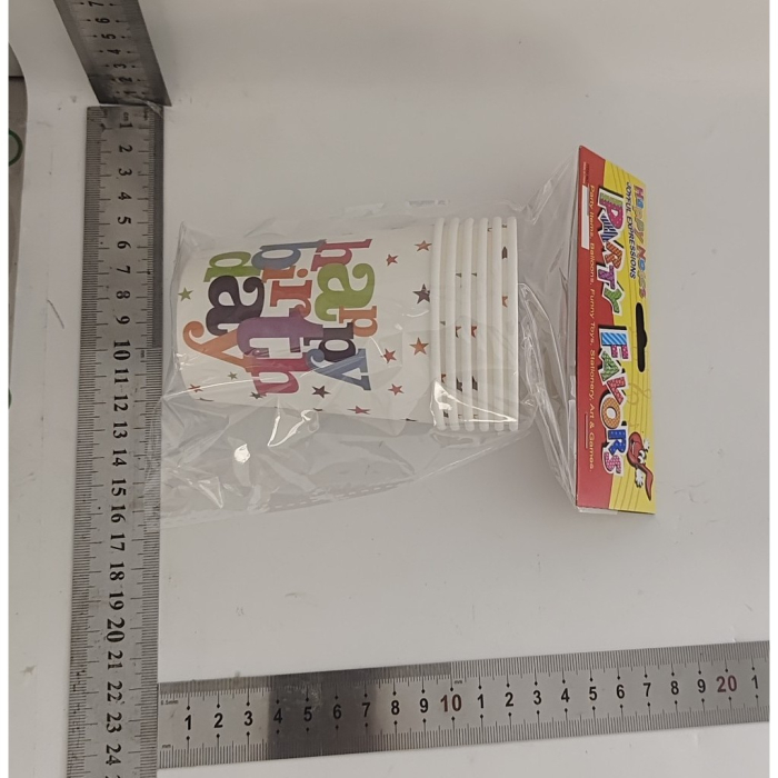 Set 6 Pahare de Carton, , Colectia Happy Birthday, 7 x 5 x 8.5 cm, 230 ml, Multicolor [5]