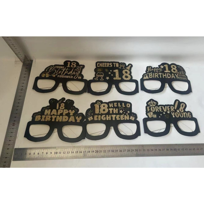 Set 6 Perechi de Ochelari pentru Majorat, , Diverse Modele, Negru [3]