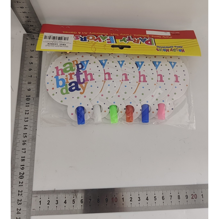 Set 6 Suflatori, , Colectia Happy Birthday, 19 x 11 cm, din Carton/Plastic/Hartie, Multicolor [3]